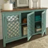 Liberty Furniture 2011-AC5636 Kensington - 3 Door Accent Cabinet - Turquoise / Worn Wood Tone