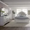 Liberty Furniture 244-BR-KUBDMC Liberty Furniture 244-BR-KUBDMC Magnolia Manor - 4 Piece Bedroom Set (King Upholstered Bed, Dresser & Mirror, Chest) - Antique White