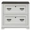 Liberty Furniture 417-HO147 Allyson Park - Bunching Lateral File Cabinet - Wirebrushed White / Charcoal