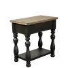 Riverside Furniture 32312 Riverside Furniture 32312 Barrington - 2 Tone Chairside Table - Antique Oak / Matte Black