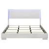 CoasterEssence 203500KE Felicity - Wood Eastern King LED Panel Bed - White High Gloss