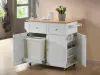 CoasterEssence 900558 Jalen - 3 Door Mobile Kitchen Cart - Natural Brown And White