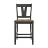 Intercon HP-BS-270W-BBP-K24 Harper - Splat Stool - Brushed Brown / Pecan