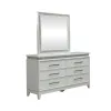 Liberty Furniture 781-BR-DM Reflections - Dresser & Mirror - Pearl White / Rhinestone