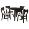 Coaster Fine Furniture 150350 Catley - 5 Piece Round Drop Leaf Dining Table Set - Dark Coffee