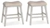 Ashley Furniture D394-024 Skempton - Upholstered Stool (Set of 2) - White