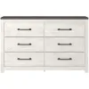 Ashley Furniture B1190/31/36/55/86/92(2) Ashley Furniture B1190/31/36/55/86/92(2) Gerridan - 6 Pc. - Dresser, Mirror, Full Panel Bed, 2 Nightstands - White / Gray