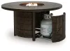 Ashley Furniture PCP760-776 Monterey Point - Round Fire Pit Table - Dark Brown