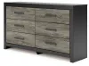 Ashley Furniture PCB1118-31 Ashley Furniture PCB1118-31 Broachmyn - Six Drawer Dresser - Black / Gray