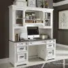 Liberty Furniture 417-HOJ-CHS Allyson Park - Credenza & Hutch - Wirebrushed White / Charcoal