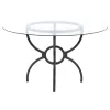 Coaster Fine Furniture 108291BG Aviano - Round Glass Top Metal Dining Table - Gunmetal