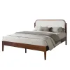 New Classic 00-B1862HW-300 Hawthorne - 5/0 Queen Platform Bed With White Upholstered Headboard - Brown