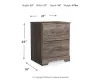 Ashley Furniture B2587-92 Ralinksi - Two Drawer Night Stand - Gray