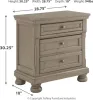 Ashley Furniture B733/31/36/58/56/97/92(2) Ashley Furniture B733/31/36/58/56/97/92(2) Lettner - 7 Pc. - Dresser, Mirror, King Panel Bed, 2 Nightstands - Light Gray