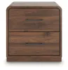 Ashley Furniture PCB386-92 Fortlorn - Two Drawer Night Stand - Walnut Brown