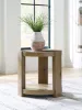Ashley Furniture T553-6 Flangren - Round End Table - Light Brown