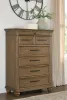 Ashley Furniture PCB782-46 Karallin - Seven Drawer Chest - Medium Brown