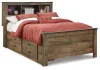 Ashley Furniture B446B16 Ashley Furniture B446B16 Trinell - Full Panel Bookcase Bed With 2 Storage Drawers - Brown