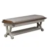 Liberty Furniture 652-BR47 Farmhouse Reimagined - Bed Bench - Antique White / Chestnut Tops