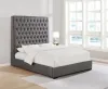CoasterEssence 300621KW Camille - Upholstered California King Panel Bed - Gray