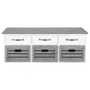 CoasterEssence 501196 Alma - 3-Drawer Storage Bench - White And Weathered Gray
