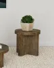 Coaster Fine Furniture 710137 Kinkaid - Round Solid Mango Wood End Table - Brown