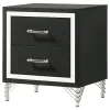 Coaster Fine Furniture 224992 Lucia - 2-Drawer Nightstand Bedside Table - Black
