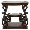Coaster Fine Furniture 702448-S2 Laney - 2 Piece Glass Top Coffee And End Table Set - Dark Merlot