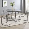 CoasterEveryday 120630-S5 Jillian - 5 Piece Round Mirror Top Dining Set - Black Nickel