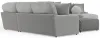 Jackson Furniture Industries 4047/63/59/30/76/28-38 Canyon - 4 Piece Sectional With Cuddler Seat Cushions, Included Accent Pillows And Cocktail Ottoman (Right Side Facing Chaise) - Platinum