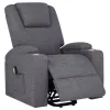 Coaster Fine Furniture 610453P Louie - Chenille Upholstered Power Lift Massage Chair - Dark Gray