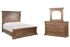 Pulaski Furniture BP444-180KGC-KIT3 Pulaski Furniture BP444-180KGC-KIT3 Gallant Grove - California King Panel Bed And Drawer Dresser With Landscape Mirror - Brown