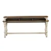 Liberty Furniture 498-OT7736 Morgan Creek - Console Bar Table - Antique White / Wirebrushed Tobacco Accents