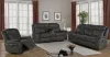CoasterEveryday 603505 Lawrence - Upholstered Padded Arm Reclining Loveseat - Charcoal