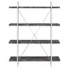 CoasterEssence 802613 Grimma - 4-Shelf Bookshelf - Rustic Gray And Chrome