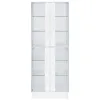Coaster Fine Furniture 950397 Cabra - 4-Door LED Curio Display Cabinet - White High Gloss