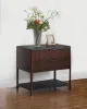 Coaster Fine Furniture 930221 Zimmerlee - 2-Drawer Side Table with Shelf - Rust Brown