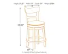 Ashley Furniture D542-124 Pinnadel - UPH Swivel Barstool  - Light Brown