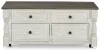 Ashley Furniture T994-20 Havalance - Lift Top Cocktail Table with Storage Drawers - White / Gray