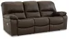 Ashley Furniture U4380887 Leesworth - Power Reclining Sofa - Dark Brown