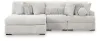 Ashley Furniture PC59106S7 Ashley Furniture PC59106S7 Cuddle Plush - 3-Piece Sectional With Armless Chaise And RAF Corner Chair - Arctic