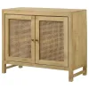 CoasterEssence 953555 Zamora - 2-Door Wood Accent Cabinet With Woven Cane - Natural