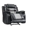 New Classic U7005-13P1-BKG New Classic U7005-13P1-BKG Nikko - Glider Recliner With Power Footrest - Black / Gray