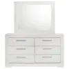 Coaster Fine Furniture 224943M Ives - 6-Drawer Dresser And Mirror - White High Gloss