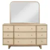 Coaster Fine Furniture 225043M Kailani - 9-Drawer Dresser And Mirror - Beige Oak