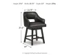 Ashley Furniture D380-924 Tallenger - UPH Swivel Barstool (Set of 2) - Black / Dark Brown