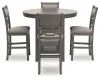 Ashley Furniture D425-223 Wrenning - Drm Counter Table Set (Set of 5) - Gray