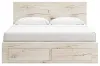 Ashley Furniture B2310B14 Ashley Furniture B2310B14 Lawroy - King Panel Bed With Storage Footboard And 2 Under Bed Storage Units - Light Natural