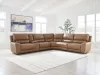 Ashley Furniture PCU62606S36 DeepWakes - 6-Piece Power Reclining Sectional With Storage Console - Caramel