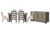 Pulaski Furniture P402230-KIT50 Pulaski Furniture P402230-KIT50 Anderson Park - Round Dining Table With 4 Upholstered Side Chairs, 2 Upholstered Arm Chairs And Sideboard - Moose Trail / Frontier Brown